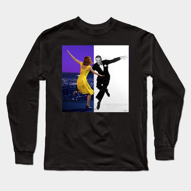 Emma Stone and Fred Astaire Long Sleeve T-Shirt by luigi-tarini